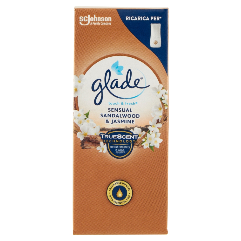 Glade Touch&Fresh Ricarica, Profumatore per Ambienti, Fragranza Sensual Sandalwood & Jasmine 10ml